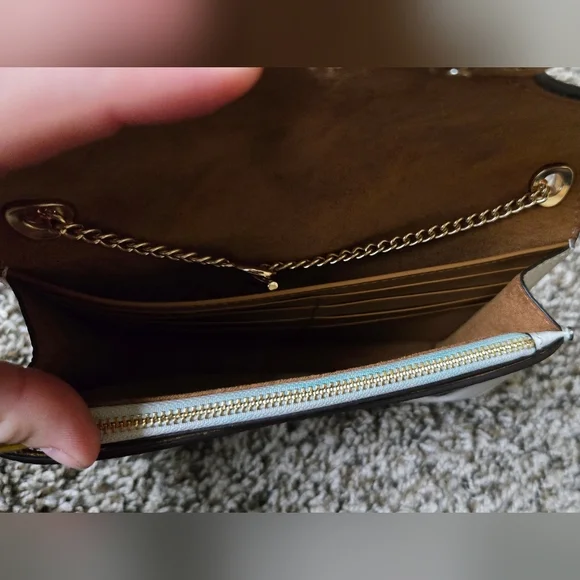 Coach Georgie Shoulder Bag Signature White Cream Light Pink - Picture 8 of 10